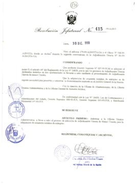 Resolución Jefatural N° 415-1999/AGN/J
