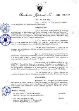 Resolución Jefatural N° 049-2006-AGN/J