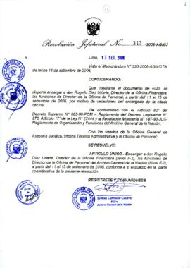 Resolución Jefatural N° 313-2006-AGN/J