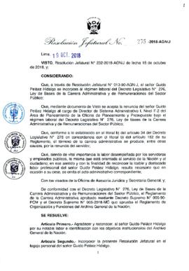 Resolución Jefatural N° 235-2018-AGN/J