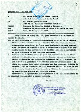 INFORME 151-91-AGN/OAJ