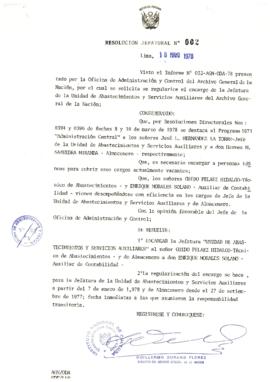 Resolución Jefatural N° 002-1978/AGN/J