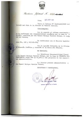 Resolución Jefatural N° 054-1985/AGN/J