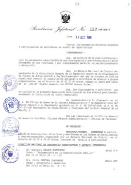 Resolución Jefatural N° 157-1996/AGN/J