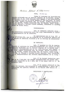 Resolución Jefatural N° 031-1985/AGN/J