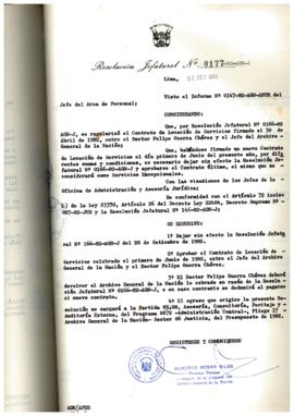 Resolución Jefatural N° 177-1982/AGN/J