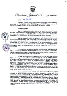 Resolución Jefatural N° 050-2014-AGN/J