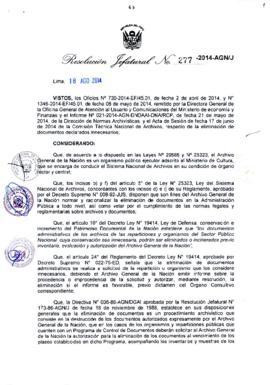 Resolución Jefatural N° 277-2014-AGN/J