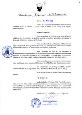Resolución Jefatural N° 267-2006-AGN/J