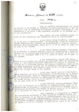 Resolución Jefatural N° 139-1983/AGN/J