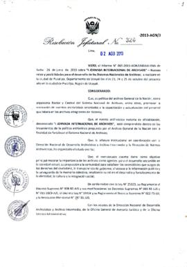 Resolución Jefatural N° 326-2013-AGN/J