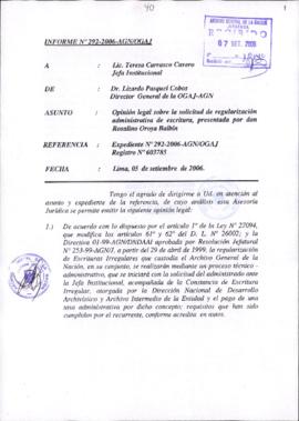 INFORME 292-2006-AGN/OGAJ