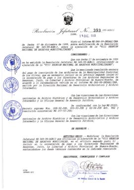 Resolución Jefatural N° 393-1999/AGN/J