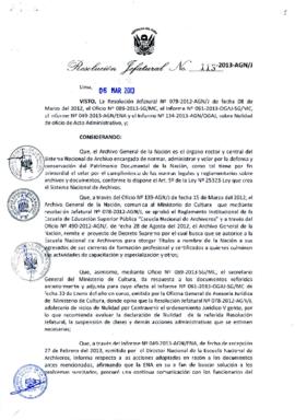 Resolución Jefatural N° 113-2013-AGN/J