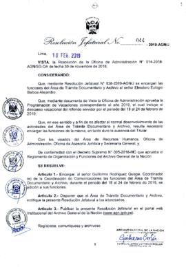 Resolución Jefatural N° 044-2019-AGN/J