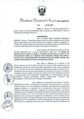 Resolución Directoral N° 007-2013-AGN/OTA