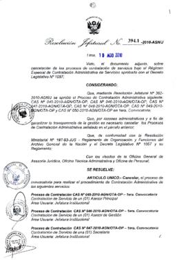 Resolución Jefatural N° 394-2010-AGN/J