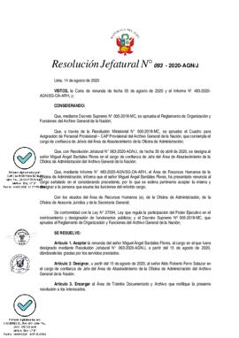 Resolución Jefatural N° 093-2020-AGN/J