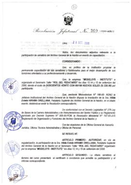 Resolución Jefatural N° 360-2000/AGN/J
