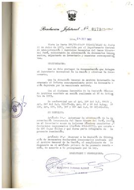 Resolución Jefatural N° 171-1983/AGN/J