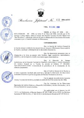 Resolución Jefatural N° 412-2006-AGN/J