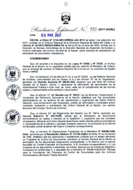 Resolución Jefatural N° 052-2017-AGN/J