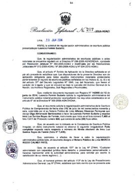 Resolución Jefatural N° 207-2014-AGN/J