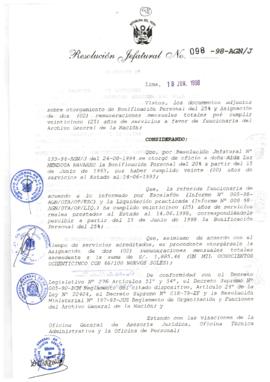 Resolución Jefatural N° 098-1998/AGN/J