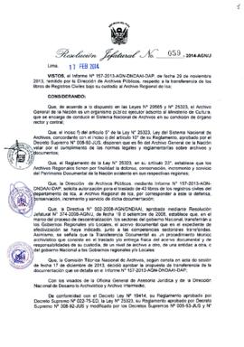 Resolución Jefatural N° 059-2014-AGN/J