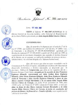 Resolución Jefatural N° 332-2007-AGN/J