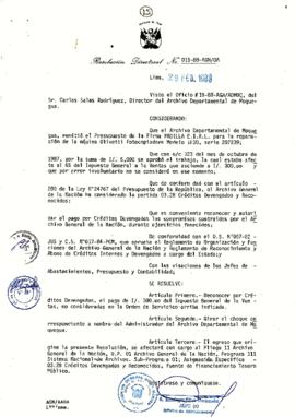 Resolución Directoral N° 015-88-AGN/OA