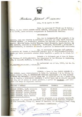 Resolución Jefatural N° 138-1982/AGN/J