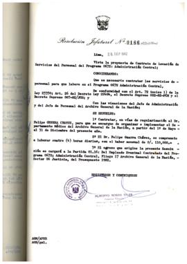 Resolución Jefatural N° 166-1982/AGN/J