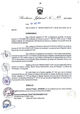 Resolución Jefatural N° 265-2014-AGN/J