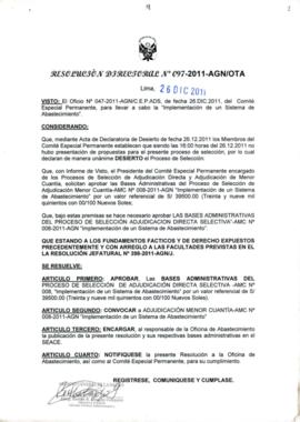 Resolución Directoral N° 097-2011-AGN/OTA