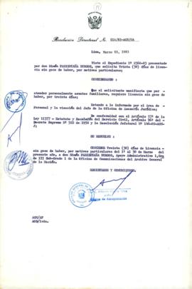 Resolución Directoral N° 014/83-AGN/OA