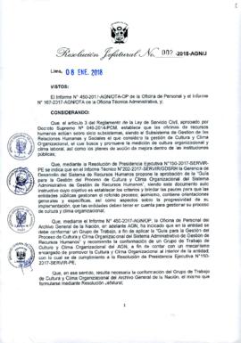 Resolución Jefatural N° 002-2018-AGN/J