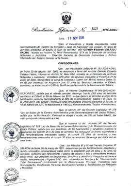 Resolución Jefatural N° 568-2010-AGN/J
