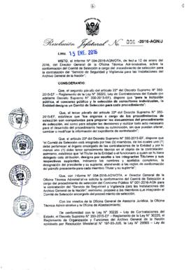 Resolución Jefatural N° 006-2016-AGN/J