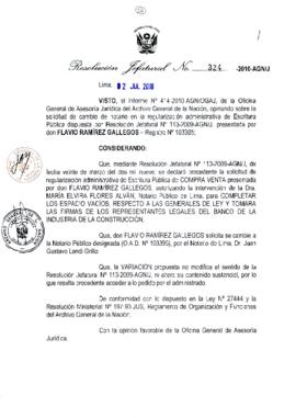 Resolución Jefatural N° 324-2010-AGN/J