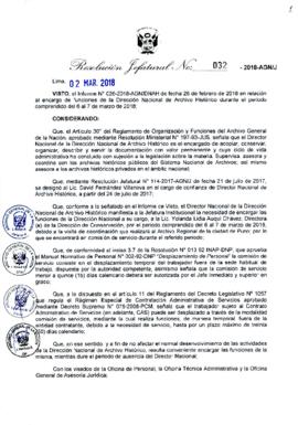 Resolución Jefatural N° 032-2018-AGN/J
