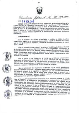 Resolución Jefatural N° 159-2017-AGN/J