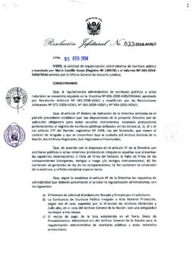 Resolución Jefatural N° 033-2014-AGN/J