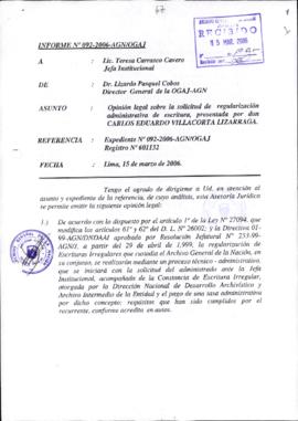 INFORME 092-2006-AGN/OGAJ