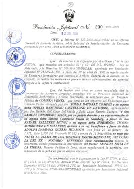 Resolución Jefatural N° 230-2000/AGN/J