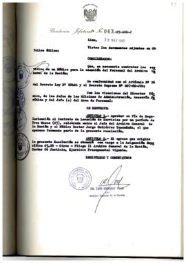 Resolución Jefatural N° 063-1985/AGN/J