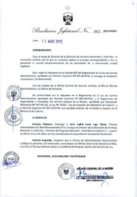 Resolución Jefatural N° 082-2012-AGN/J