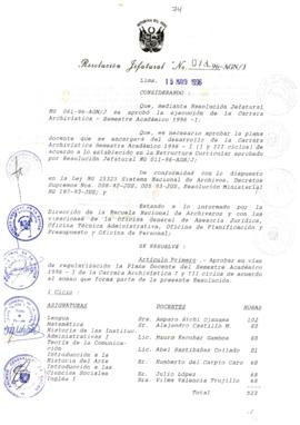 Resolución Jefatural N° 073-1996/AGN/J