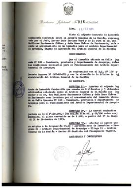 Resolución Jefatural N° 016-1985/AGN/J