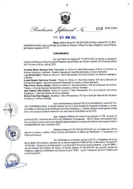 Resolución Jefatural N° 169-2015-AGN/J
